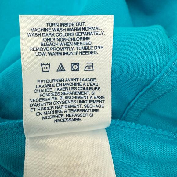 Land's End Short Sleeve Super T-Shirt Men's M Blue Turquoise Basic Pocket - Picture 5 of 5